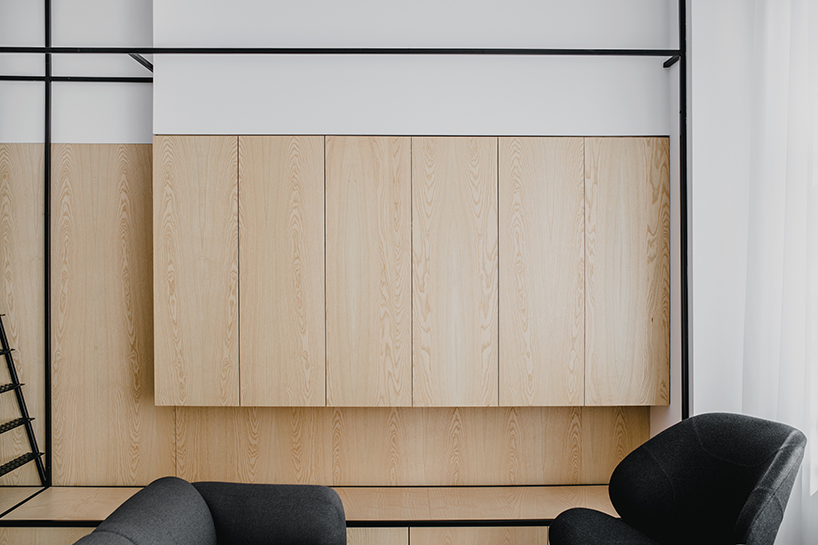 MUS architects' wireframe apartment in cracow is designed to adjust the clients' lifestyle