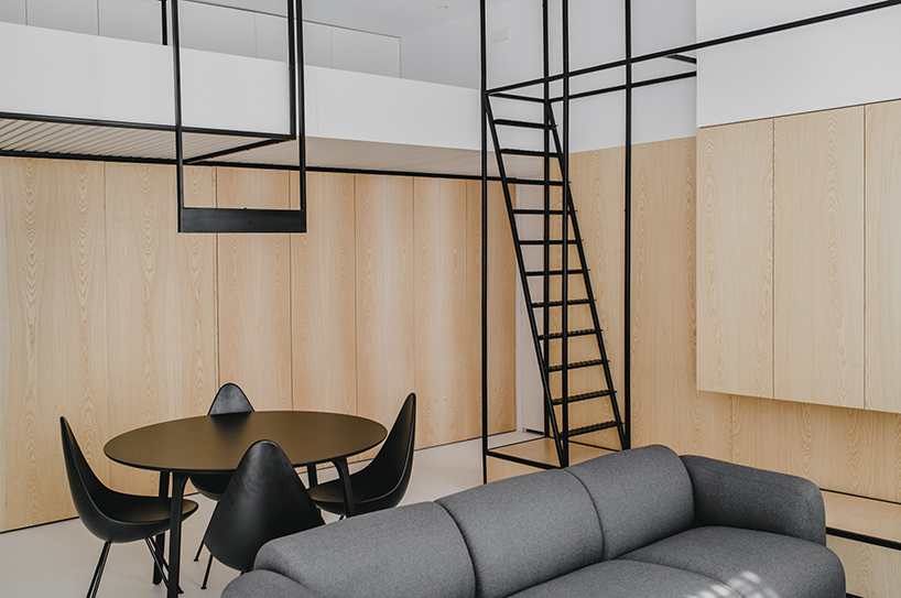 MUS architects' wireframe apartment in cracow is designed to adjust the clients' lifestyle