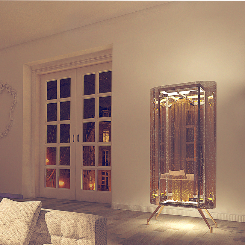 alex schulz adds a statement spotlight to the traditional armoir