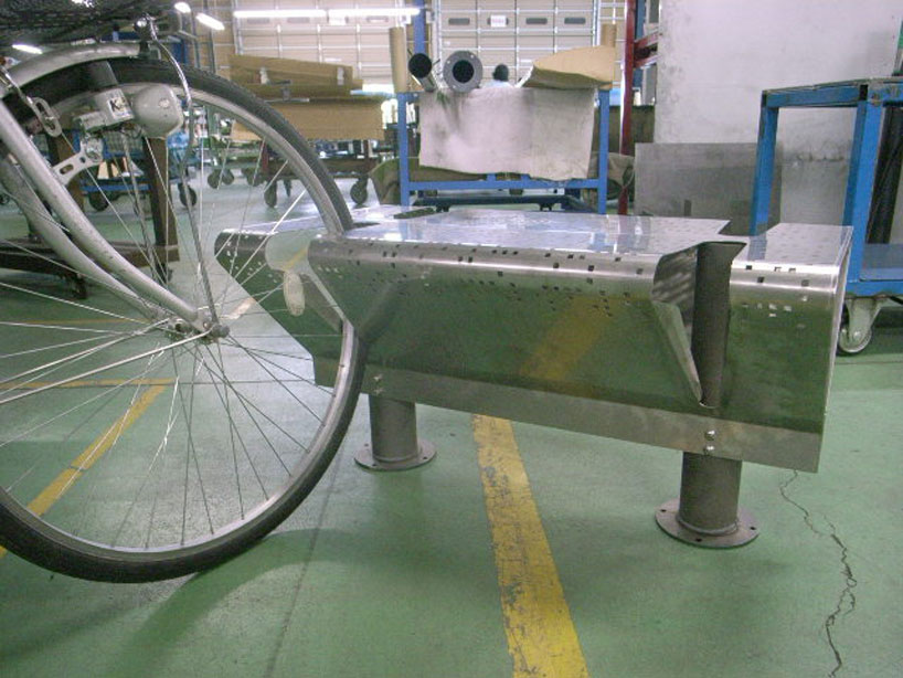 alegre industrial studio: aluminum bike stands for katzden architec