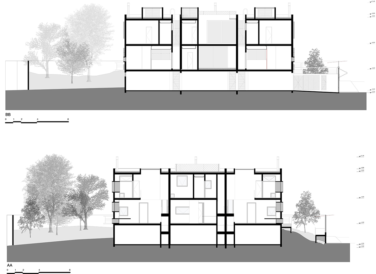 aleph zero's cubic houses in brazil have colorful window frames