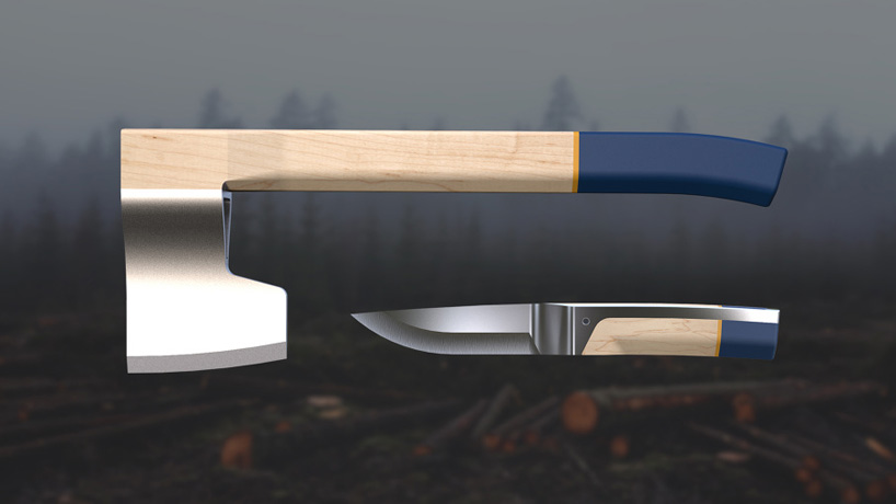 alexey pavo nomad hatchet knife outdoor accessory designboom