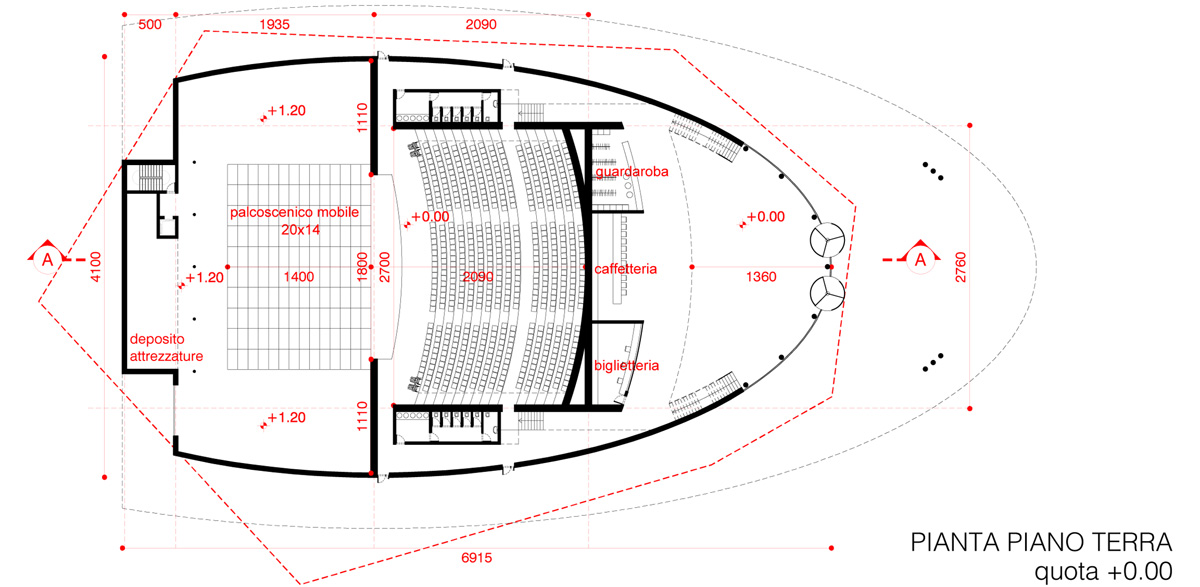 andrea maffei piazza della repubblica varese theatre competition italy designboom
