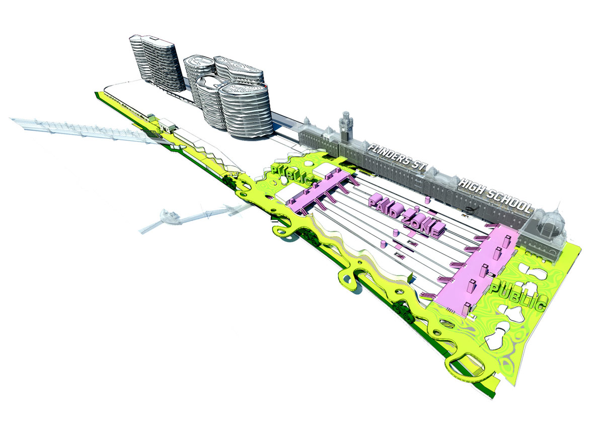 ARM\'s flinders st. station proposal features rippling waves