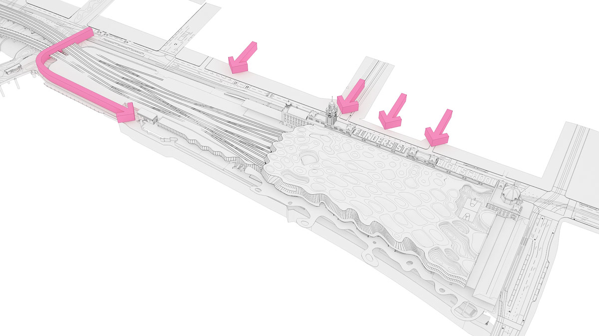 ARM\'s flinders st. station proposal features rippling waves
