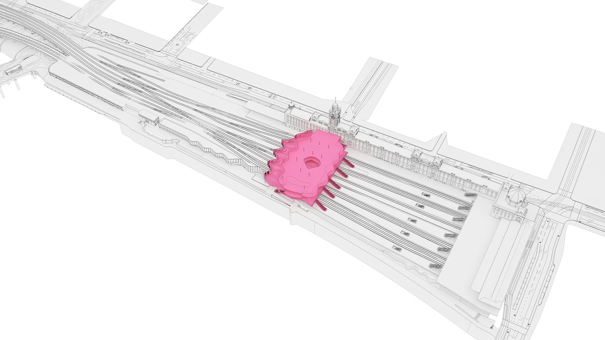 ARM\'s flinders st. station proposal features rippling waves