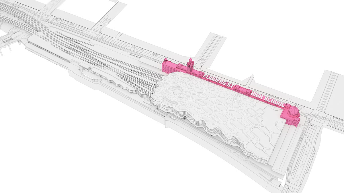 ARM\'s flinders st. station proposal features rippling waves