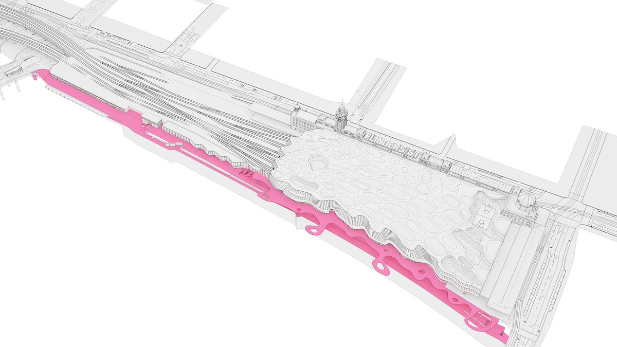 ARM\'s flinders st. station proposal features rippling waves