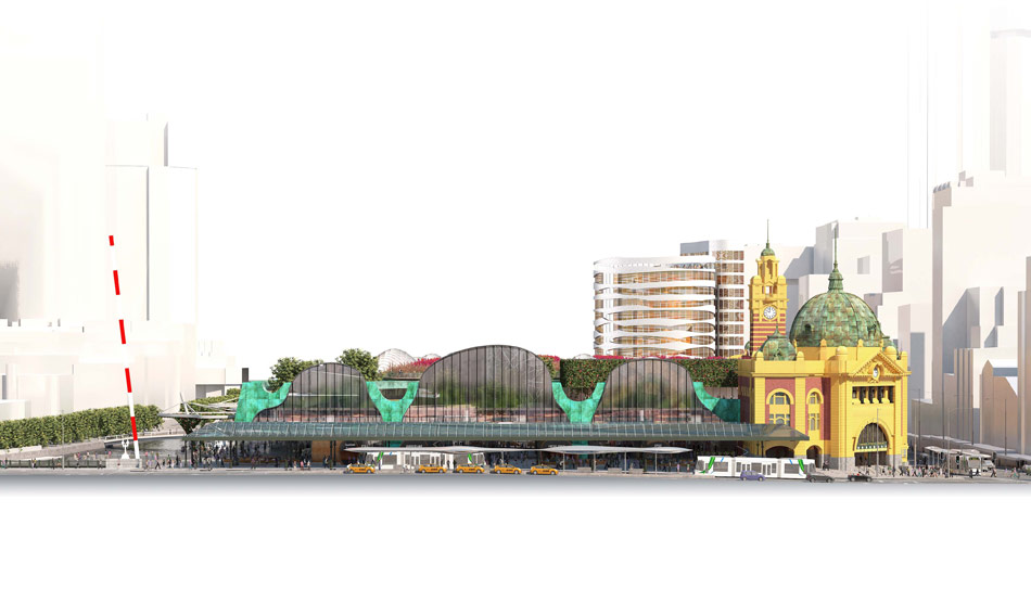 ARM\'s flinders st. station proposal features rippling waves