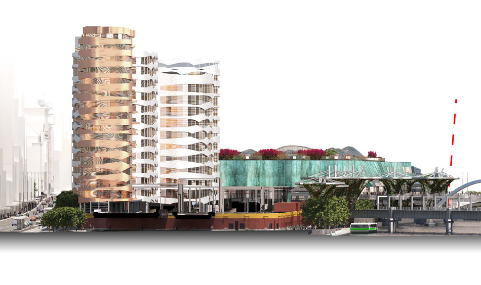 ARM\'s flinders st. station proposal features rippling waves