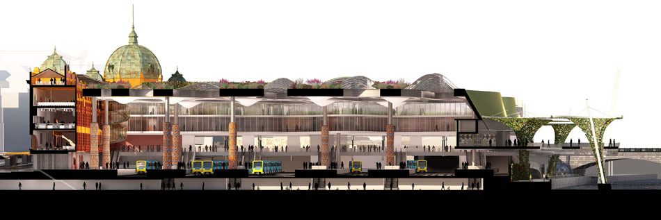 ARM\'s flinders st. station proposal features rippling waves
