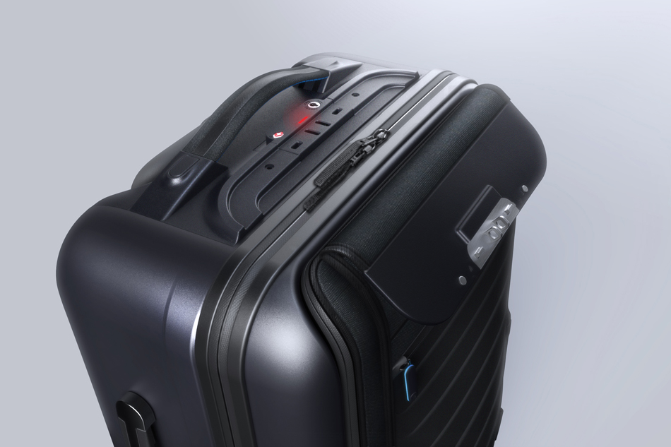 bluesmart is a smart connected carry-on suitcase with built-in battery