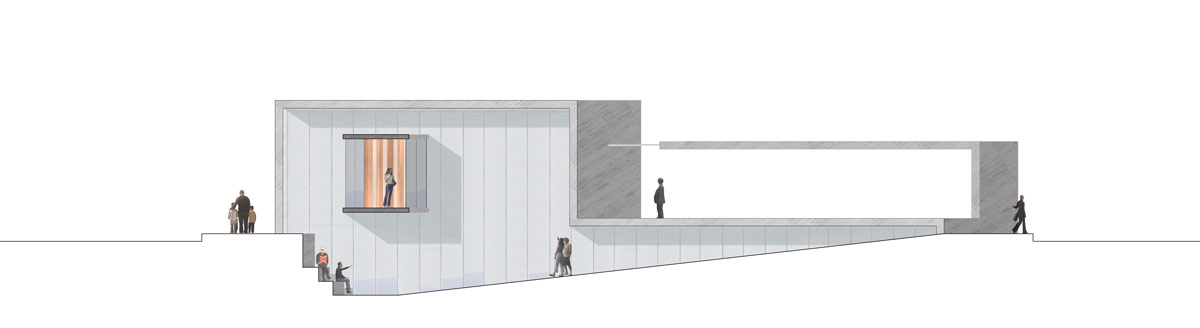 castroferro arquitectos: elevated concrete library in malaga 