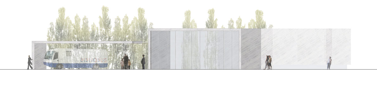 castroferro arquitectos: elevated concrete library in malaga 