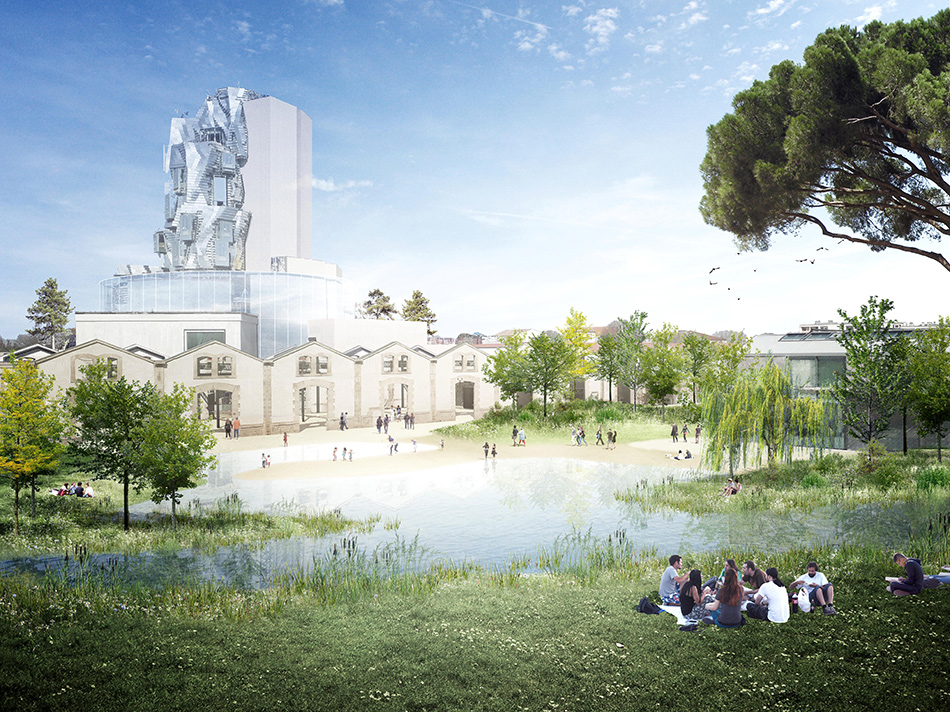 construction continues on frank gehry's aluminum-clad LUMA arles tower designboom
