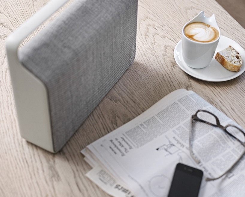 copenhagen wireless loudspeaker by VIFA features custom kvadrat cover