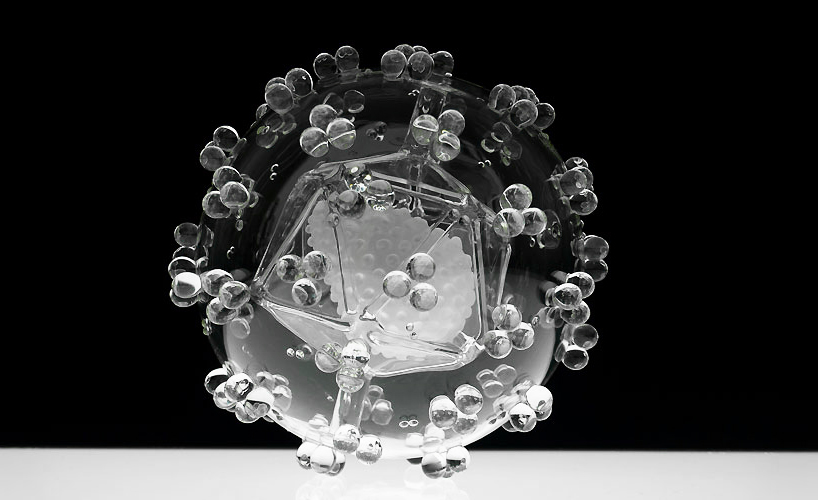 delicate glass sculptures of deadly viruses by luke jerram