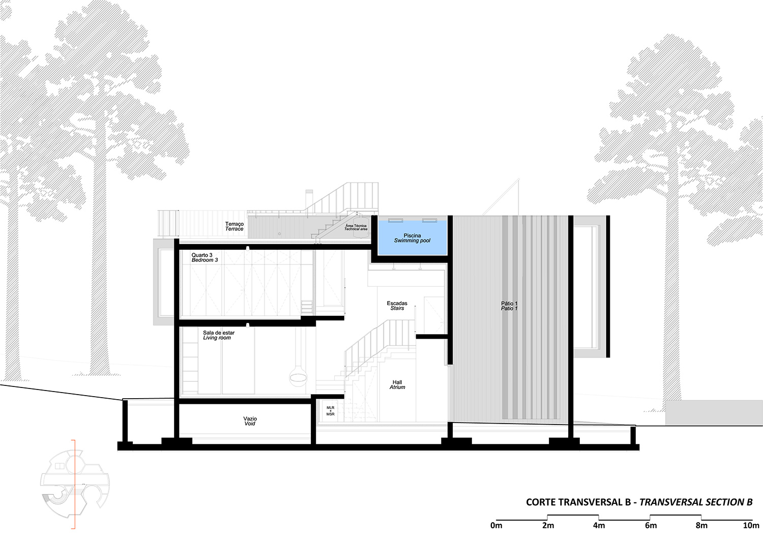 double(o) studio casa trevo trefoil house portugal designboom