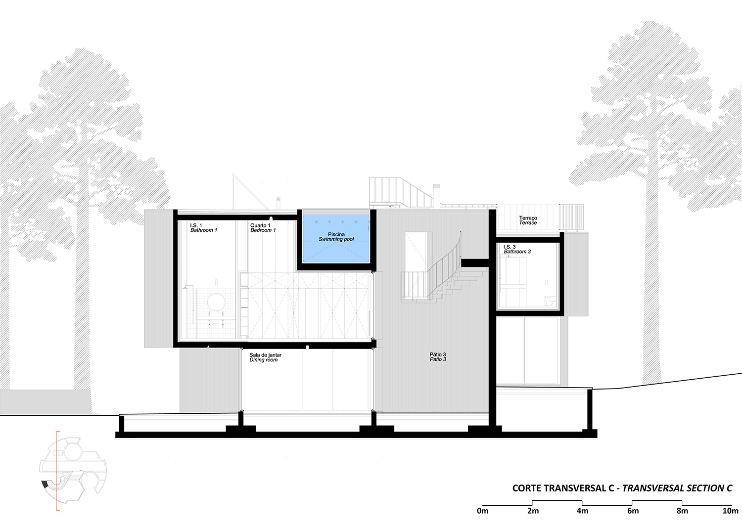 double(o) studio casa trevo trefoil house portugal designboom