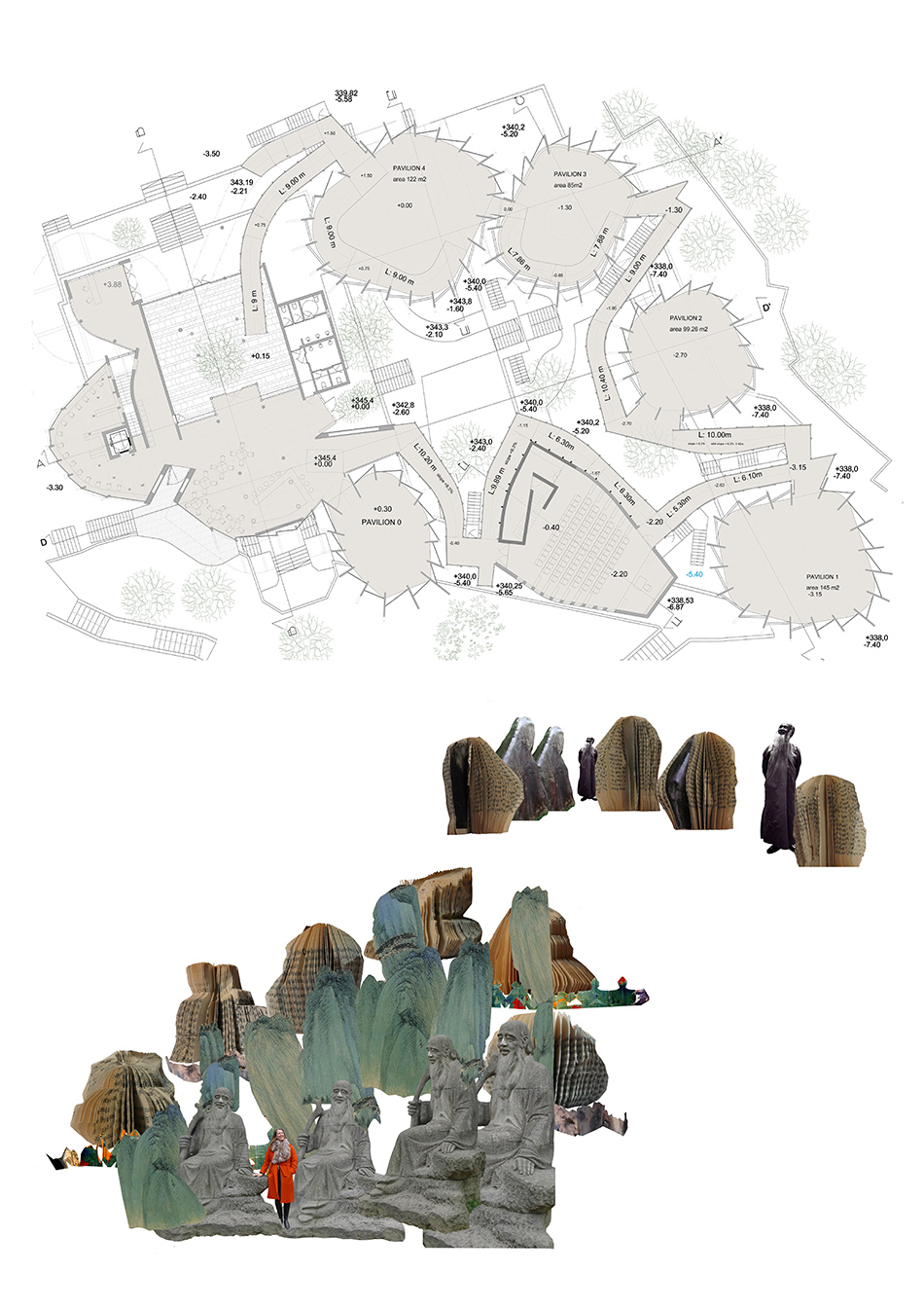 EMBT benedetta tagliabue zhang daqian museum construction neijiang china designboom