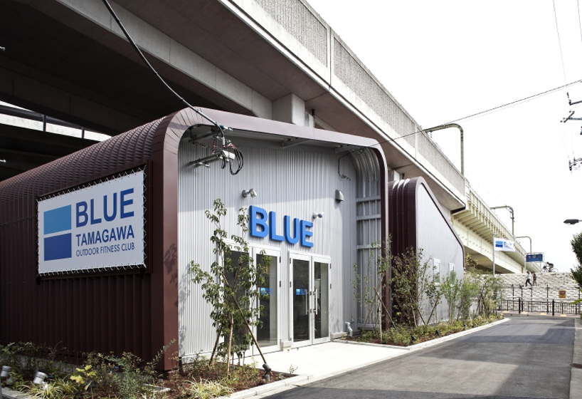 framedesign co blue tamagawa outdoor fitness club railway tokyo designboom