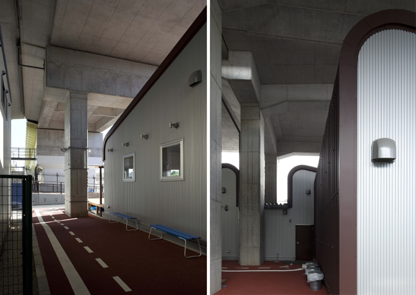 framedesign co blue tamagawa outdoor fitness club railway tokyo designboom