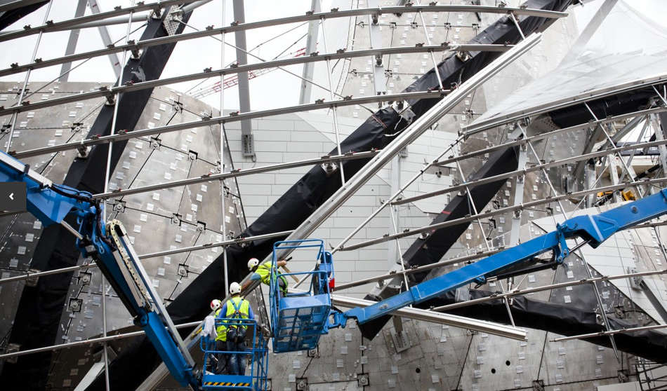 fondation louis vuitton by frank gehry takes shape in paris