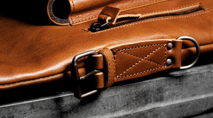 hard graft\'s modular 2unfold tanned leather laptop + tablet bag