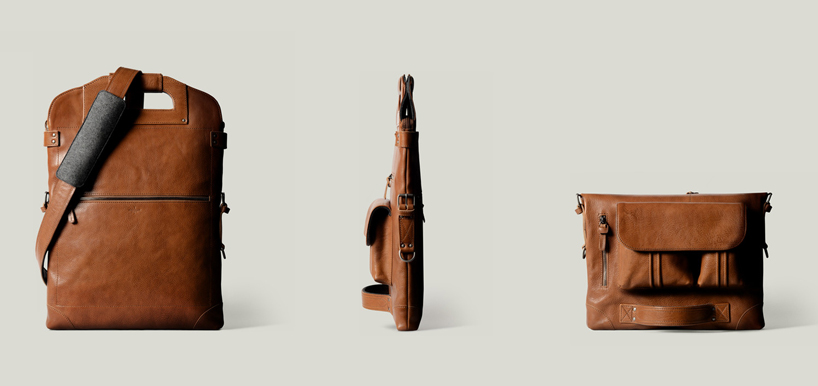 hard graft\'s modular 2unfold tanned leather laptop + tablet bag