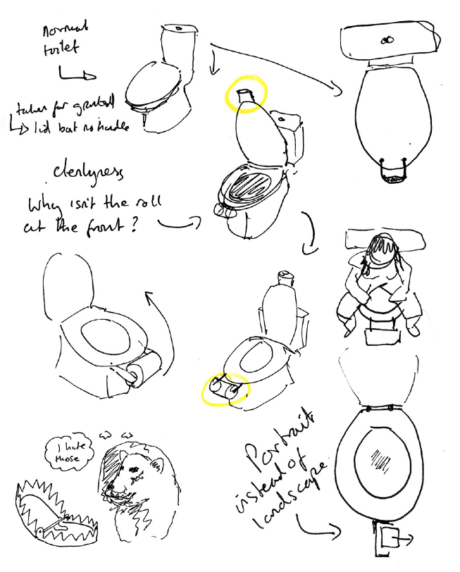 henry franks: toilet seat roll holder