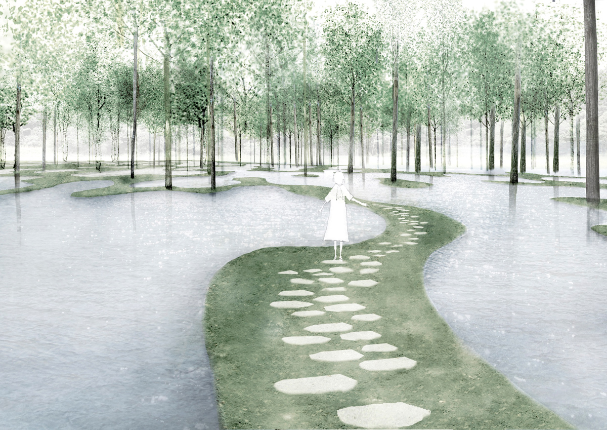 junya ishigami sculpts poetic 'water garden' at art biotop