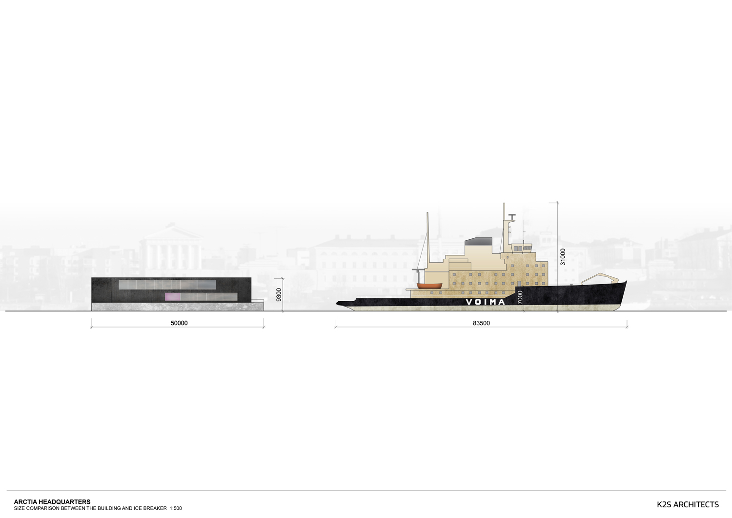 K2S architects arctia ice breaking headquarters helsinki designboom