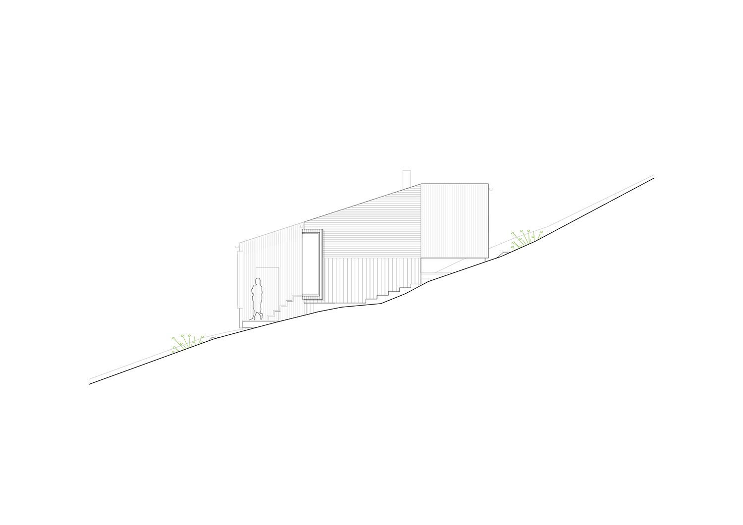 kappland arkitekter places cabin on steep, seaside slope in norwegian island designboom