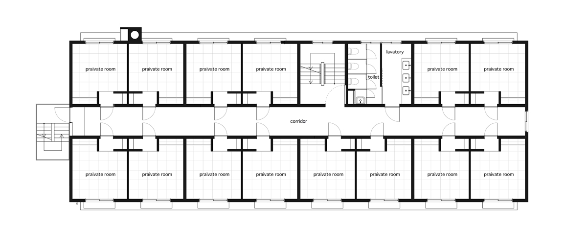 kasa architects completes shared house to accommodate 45 residents