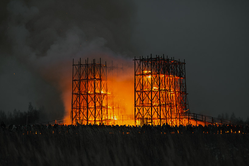 katarsis burning bridges installation nikola-lenivets russia designboom