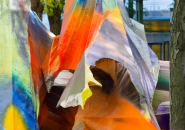 katharina grosse sculpts colorful terrain in brooklyn