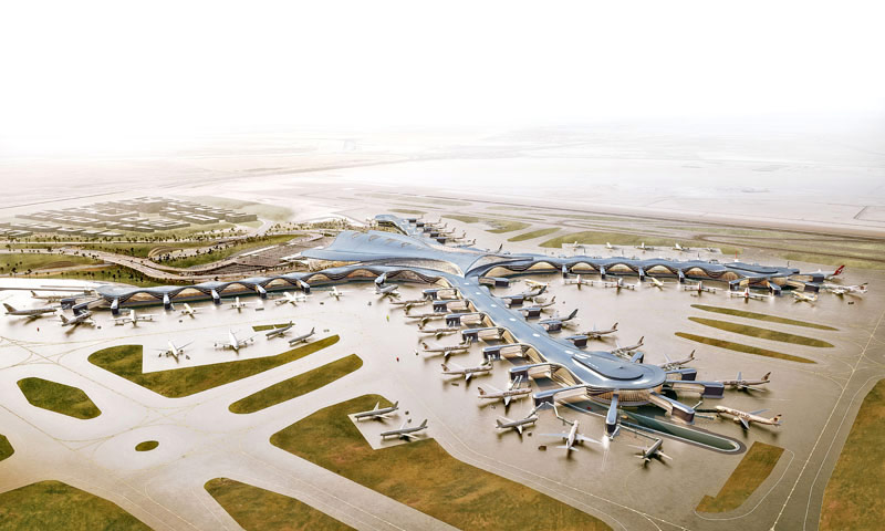 kohn pedersen fox masterplans abu dhabi airport complex