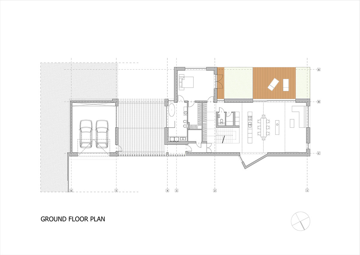 kropka studio projects a house in the landscape of stone and wood