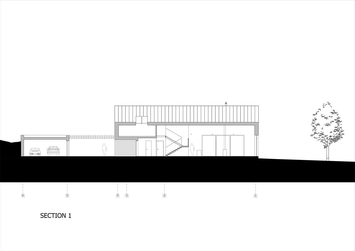 kropka studio projects a house in the landscape of stone and wood