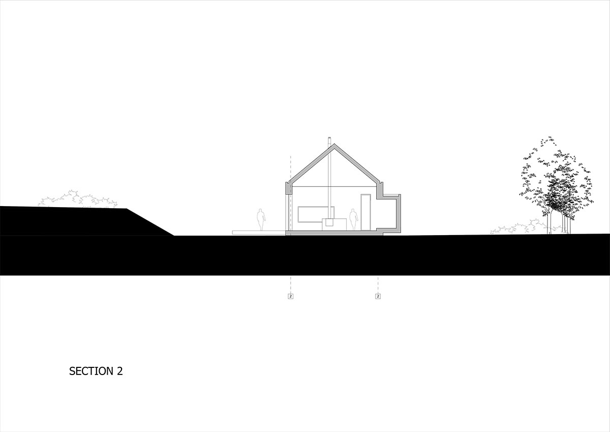 kropka studio projects a house in the landscape of stone and wood