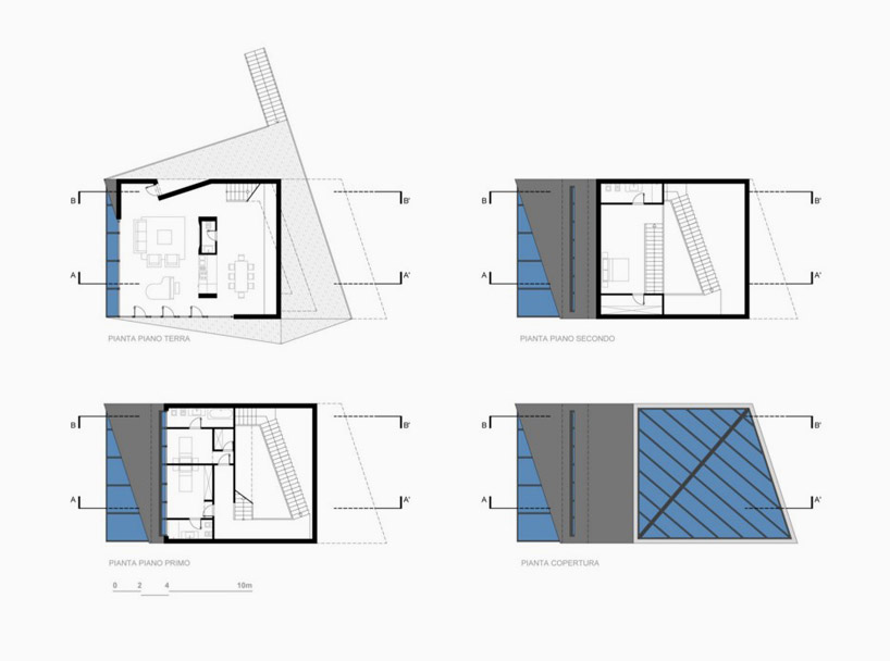 LAD visualizes five small villas isolated in natural landscapes