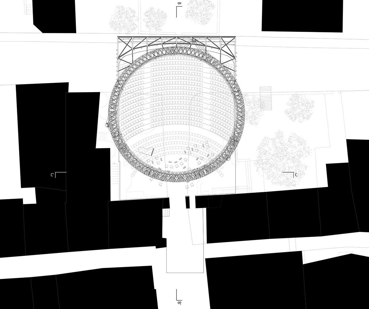 luna by dieter dietz hovers over an outdoor theater