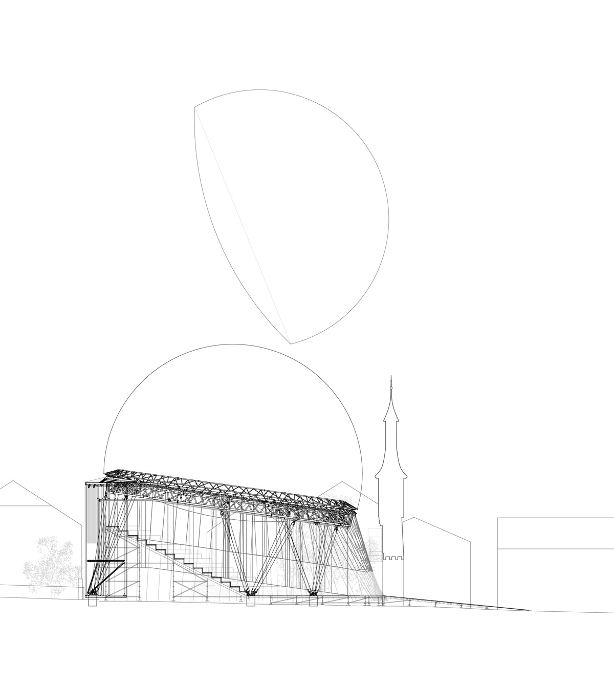 luna by dieter dietz hovers over an outdoor theater