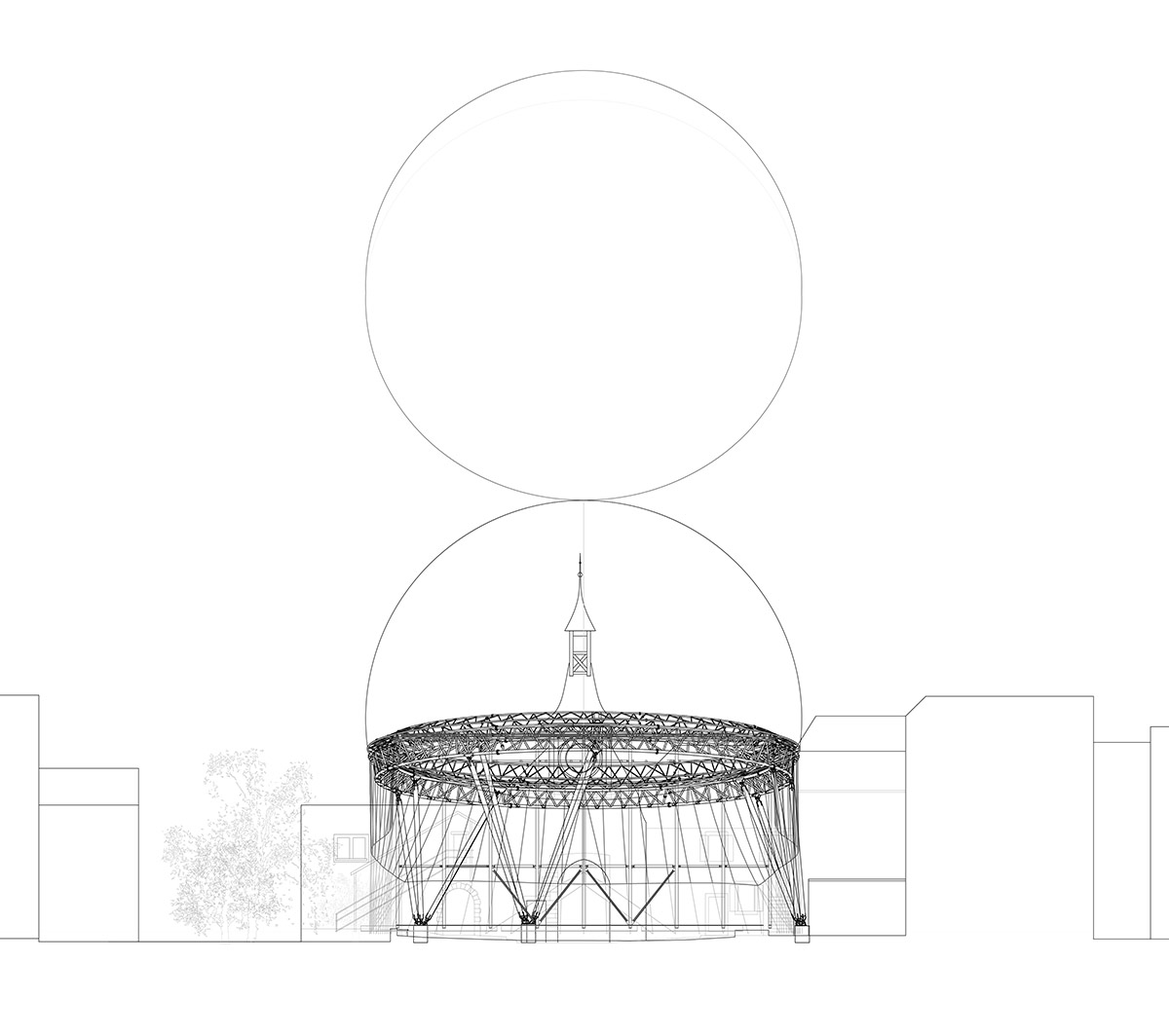 luna by dieter dietz hovers over an outdoor theater