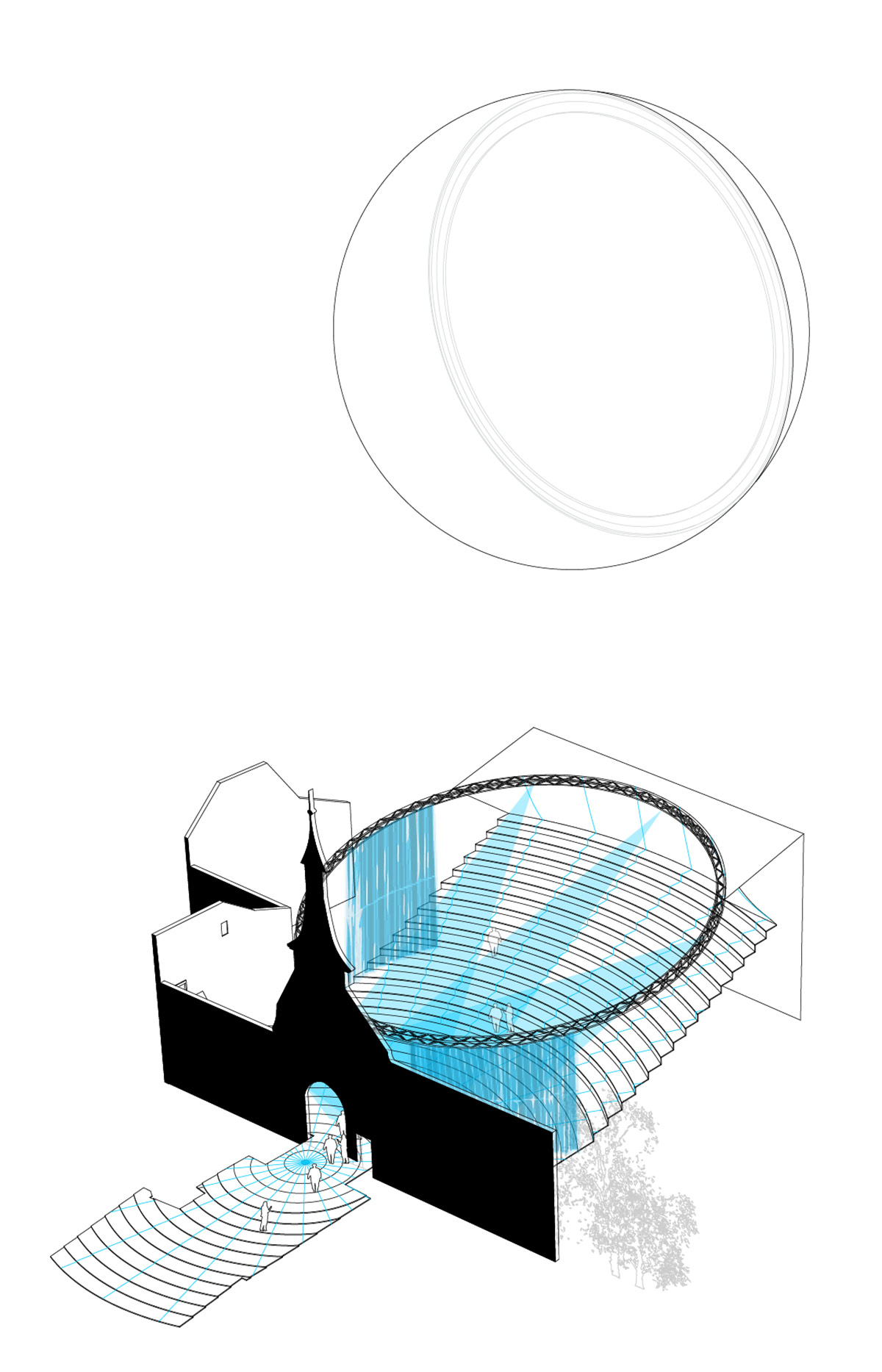 luna by dieter dietz hovers over an outdoor theater