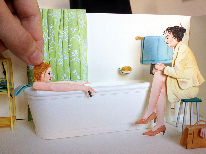 mar cerdà makes miniature paper movie sets of wes anderson films