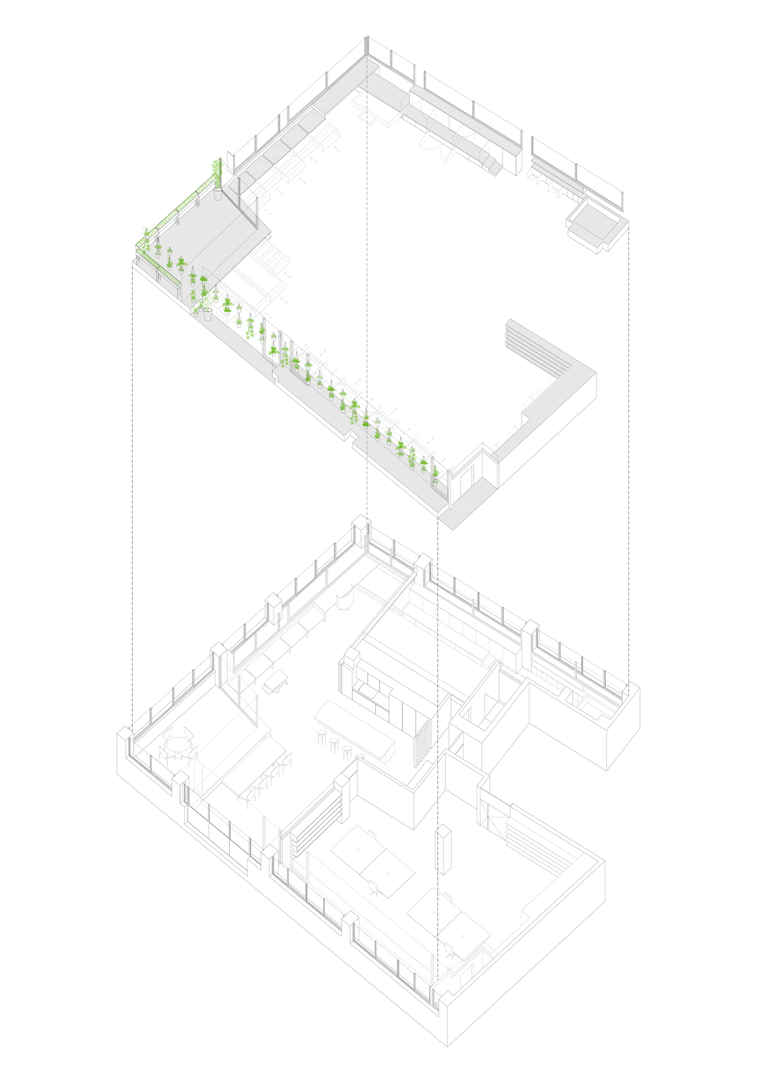 marta munoz josean ruiz esquiroz ctrl green office apartment madrid interiors designboom