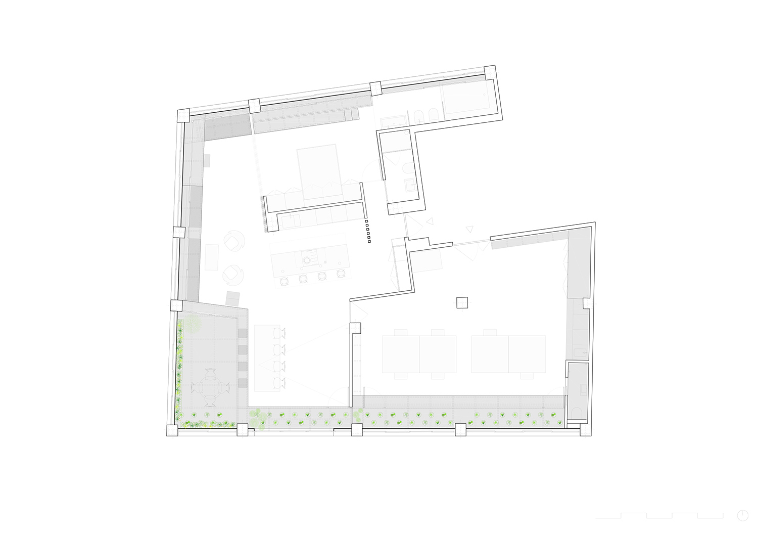 marta munoz josean ruiz esquiroz ctrl green office apartment madrid interiors designboom