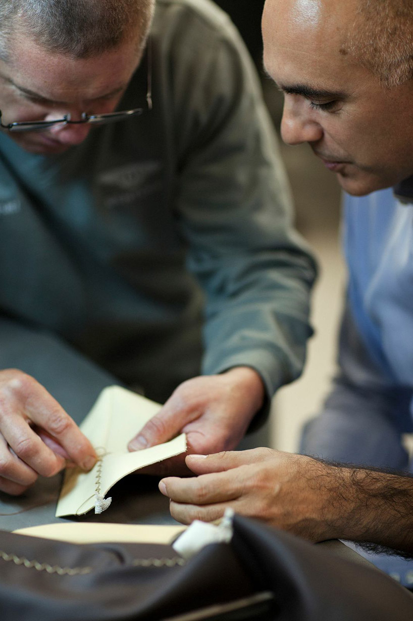 massimo uberti sculpts with neon light for bentley elements