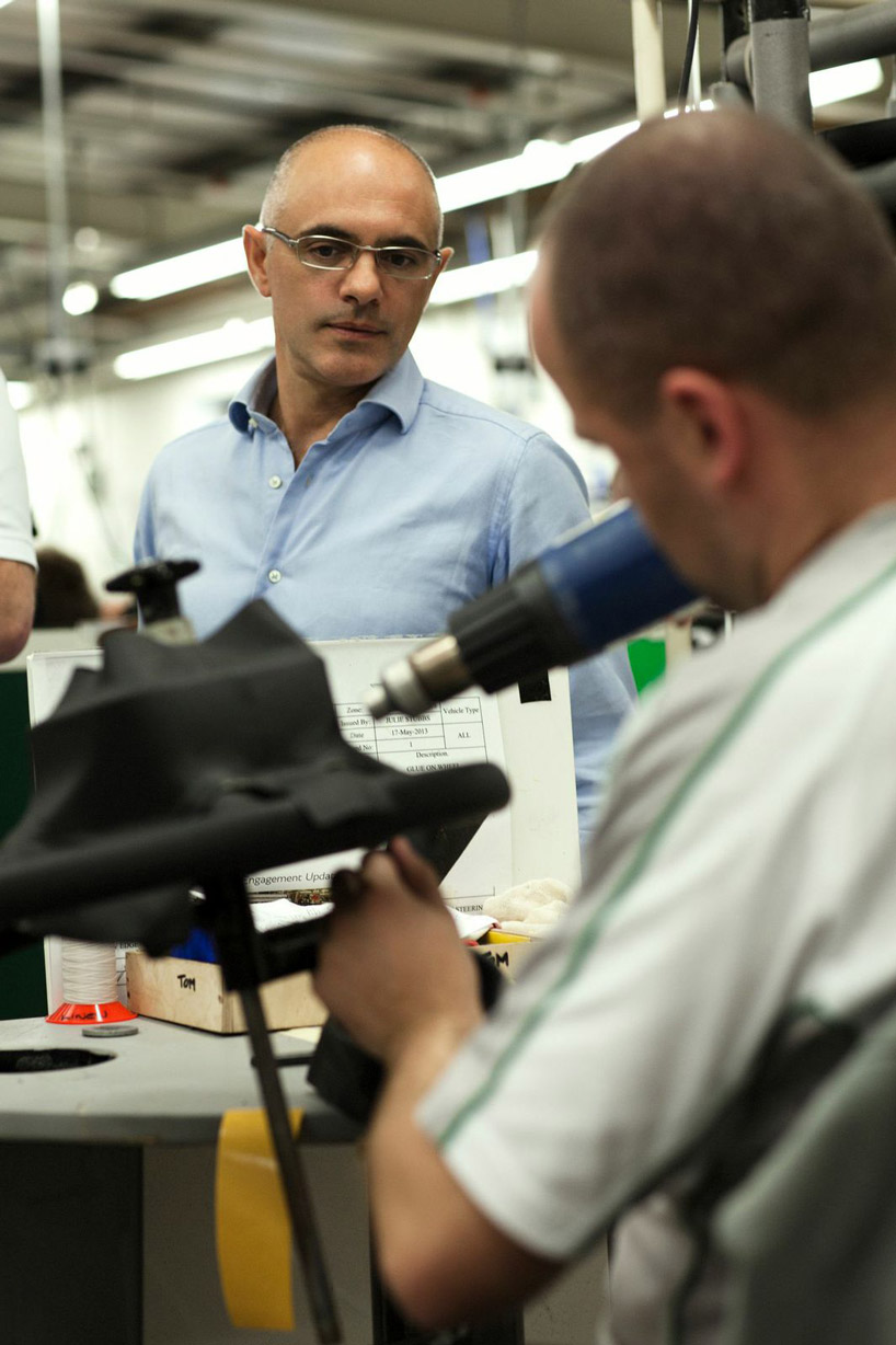 massimo uberti sculpts with neon light for bentley elements